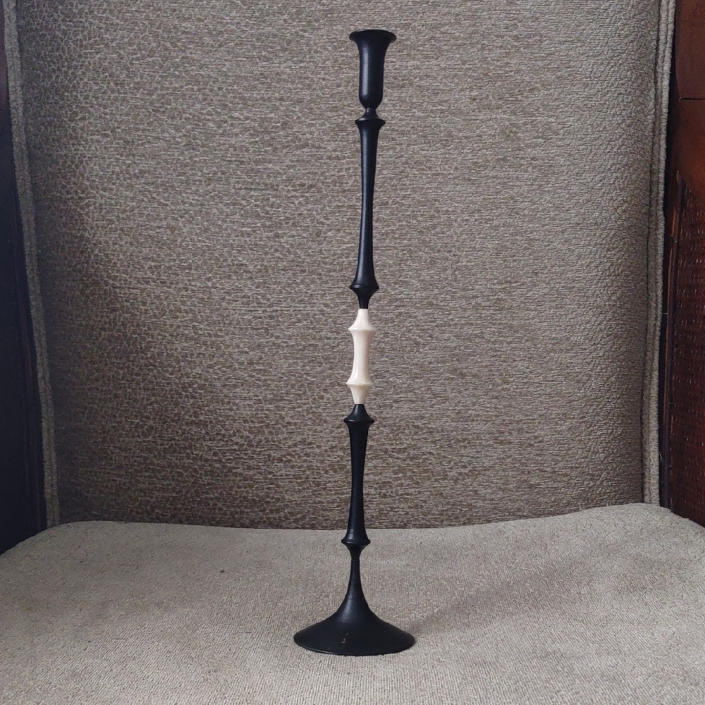 Elegant Black and White Candle Holder